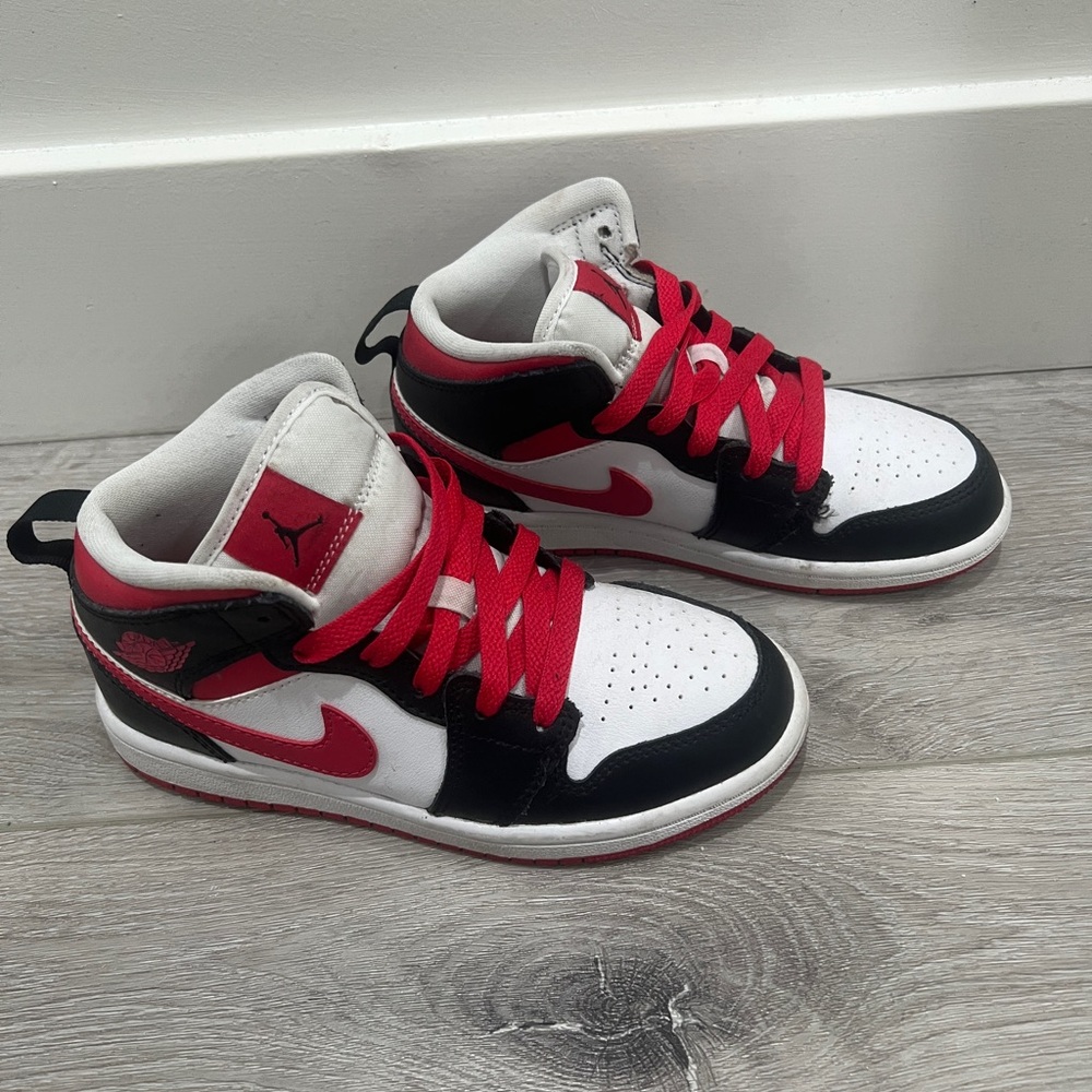 Nike Jordan 1 Kids Red and White Sneakers
